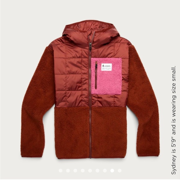 Cotopaxi Women's Large Trico Hybrid Jacket Rusty Rust NWT Hood High-Pile Fleece - Picture 7 of 15